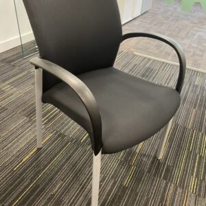 Senator Black Fabric Meeting Chair With Arms