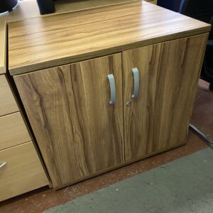 Used Walnut Low Two Door Cupboard